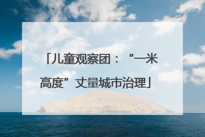 儿童观察团：“一米高度”丈量城市治理